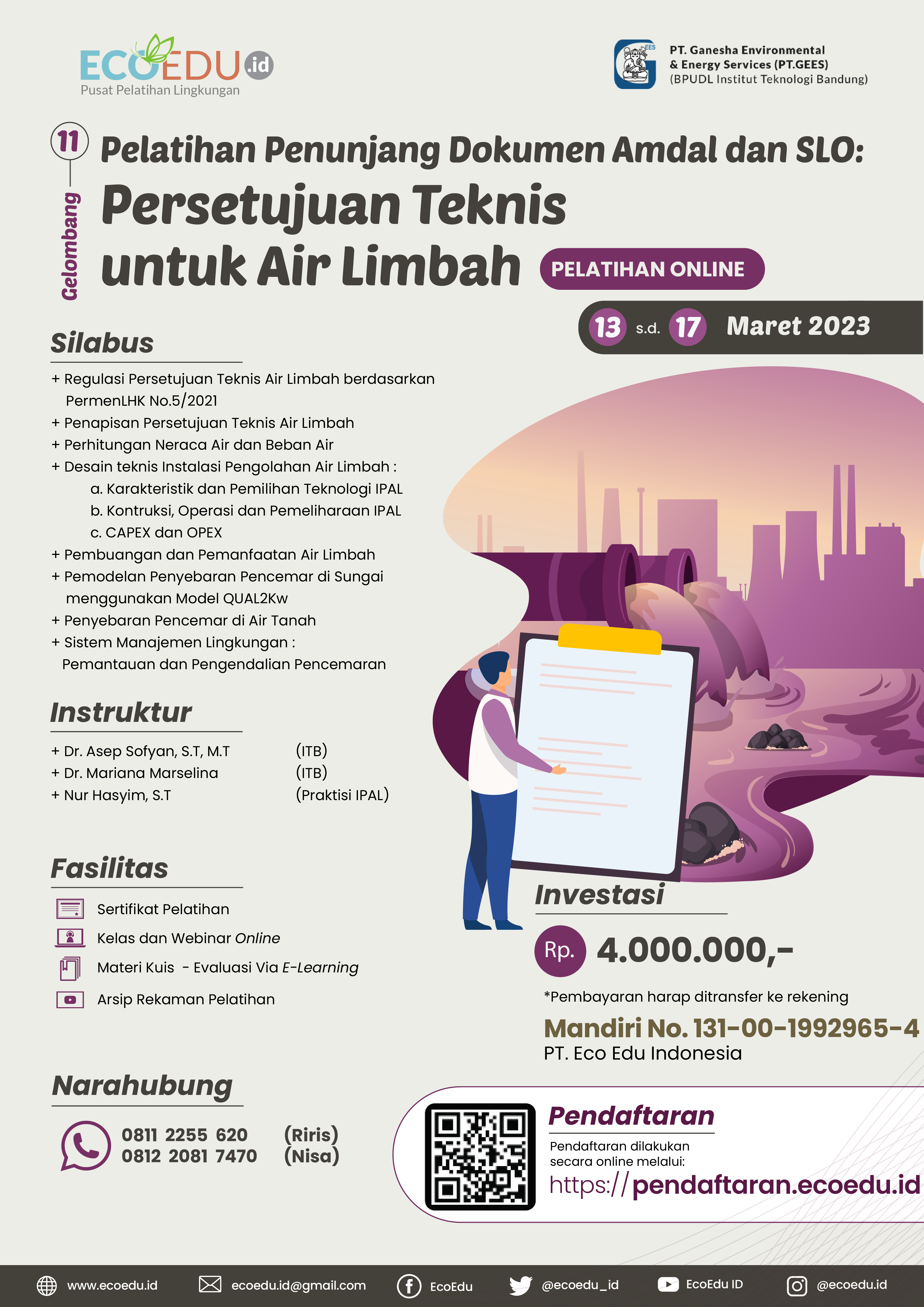 Pelatihan Penunjang Dokumen Amdal Dan Slo Persetujuan Teknis Untuk